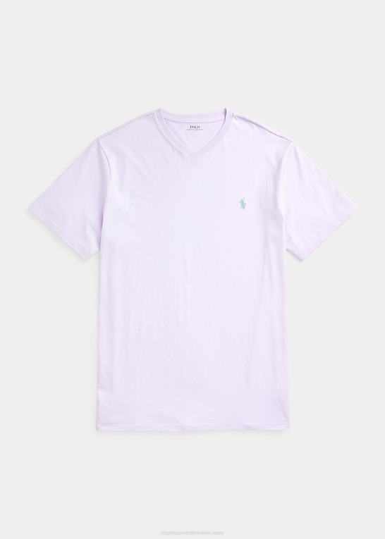 blomst lilla Mænd Ralph Lauren jersey t-shirt med v-hals Z426B1415