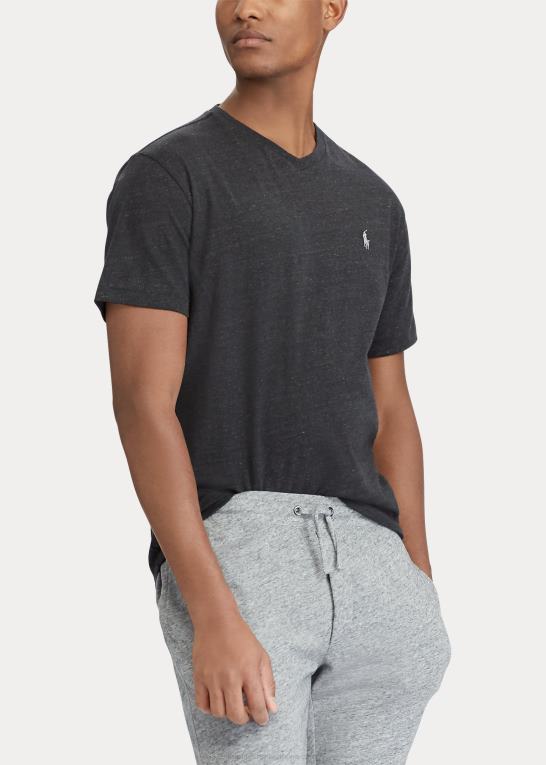 blomst lilla Mænd Ralph Lauren jersey t-shirt med v-hals Z426B1415