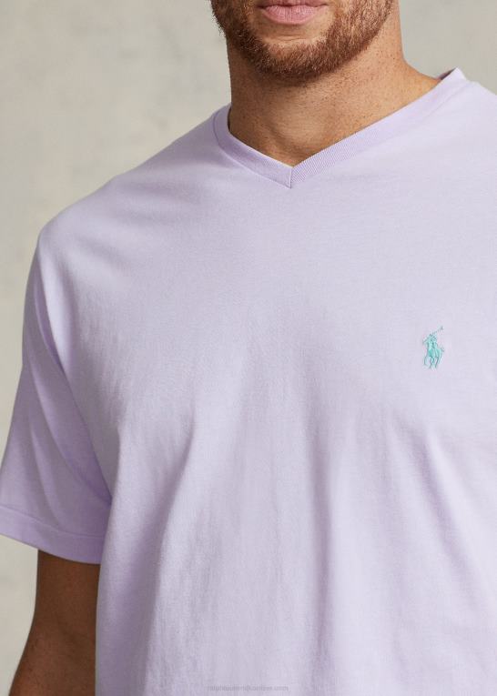blomst lilla Mænd Ralph Lauren jersey t-shirt med v-hals Z426B1415