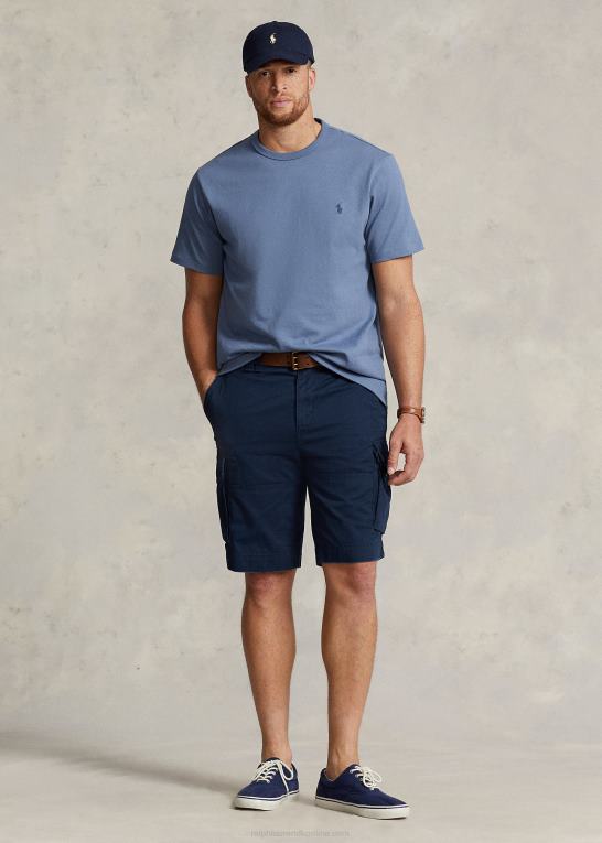 capri blå Mænd Ralph Lauren sværvægts jersey t-shirt Z426B1454