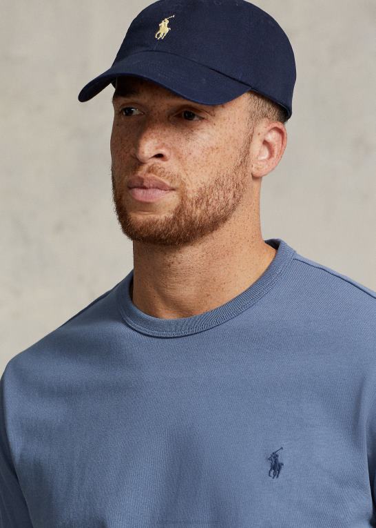 capri blå Mænd Ralph Lauren sværvægts jersey t-shirt Z426B1454
