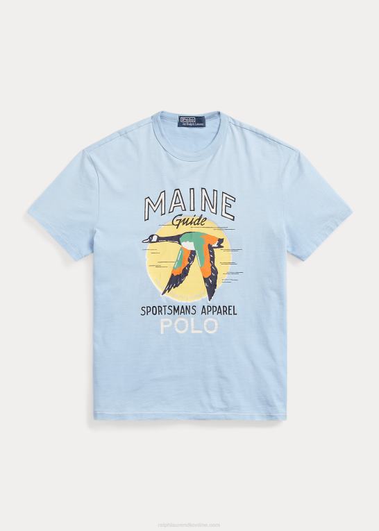 carolina blå Mænd Ralph Lauren klassisk pasform jersey grafisk t-shirt Z426B221