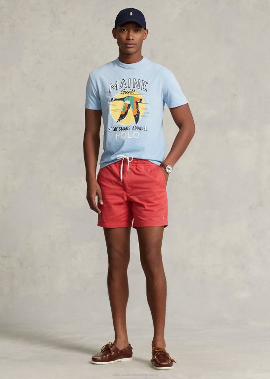 carolina blå Mænd Ralph Lauren klassisk pasform jersey grafisk t-shirt Z426B221