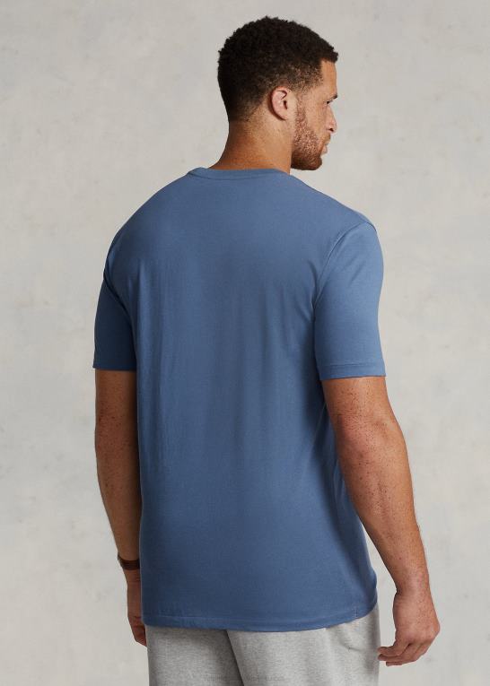 carson blå Mænd Ralph Lauren jersey lomme t-shirt Z426B1852