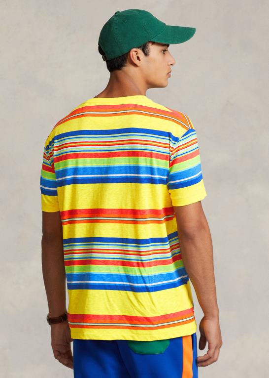 citronknus Mænd Ralph Lauren klassisk pasform stribet jersey t-shirt Z426B98
