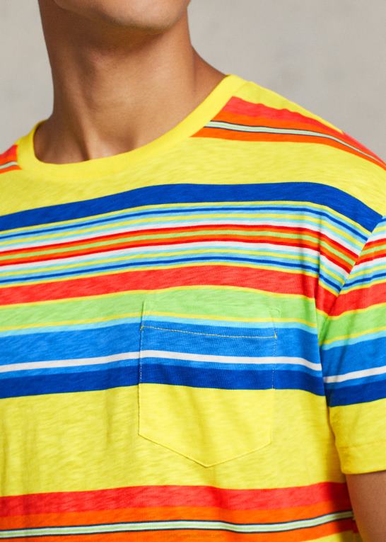 citronknus Mænd Ralph Lauren klassisk pasform stribet jersey t-shirt Z426B98