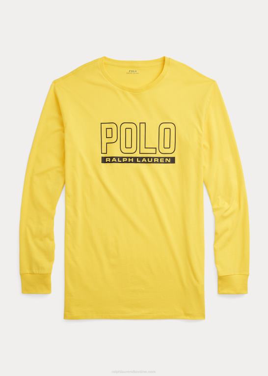 citronknus Mænd Ralph Lauren logo jersey t-shirt med rund hals Z426B1373