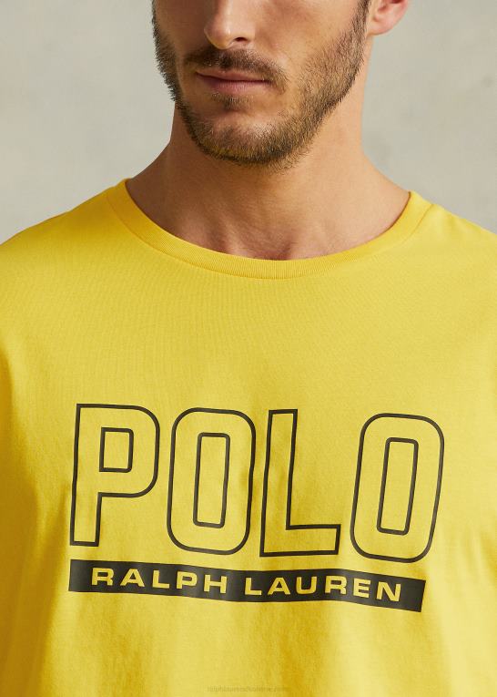 citronknus Mænd Ralph Lauren logo jersey t-shirt med rund hals Z426B1373