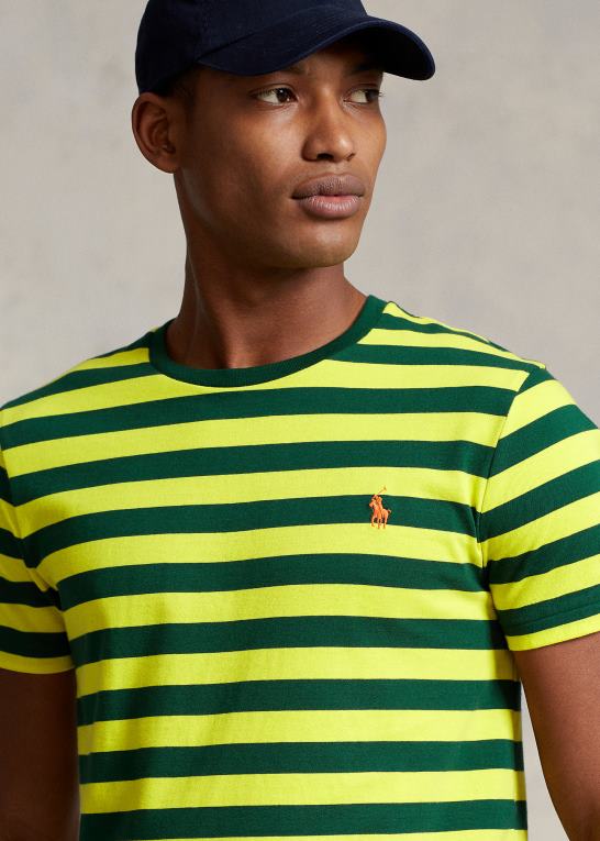 citronknus/ny skov Mænd Ralph Lauren klassisk pasform stribet jersey t-shirt Z426B376