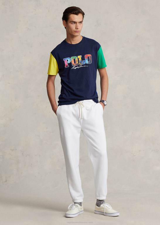 cruise navy multi Mænd Ralph Lauren klassisk pasform farveblokeret logo t-shirt Z426B441
