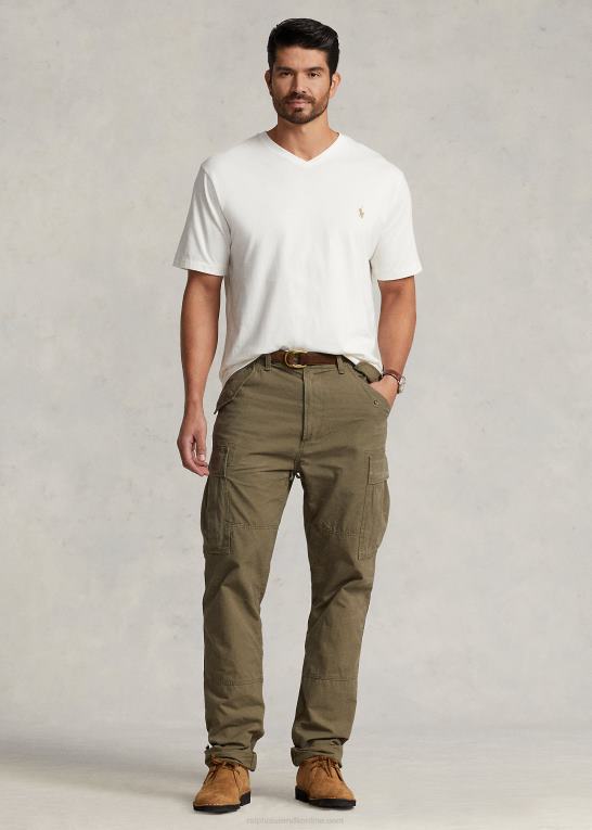 dækvask hvid Mænd Ralph Lauren jersey t-shirt med v-hals Z426B1847