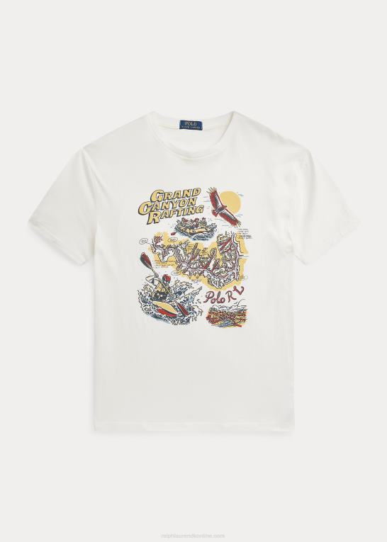 dækvask hvid Mænd Ralph Lauren klassisk pasform jersey grafisk t-shirt Z426B721