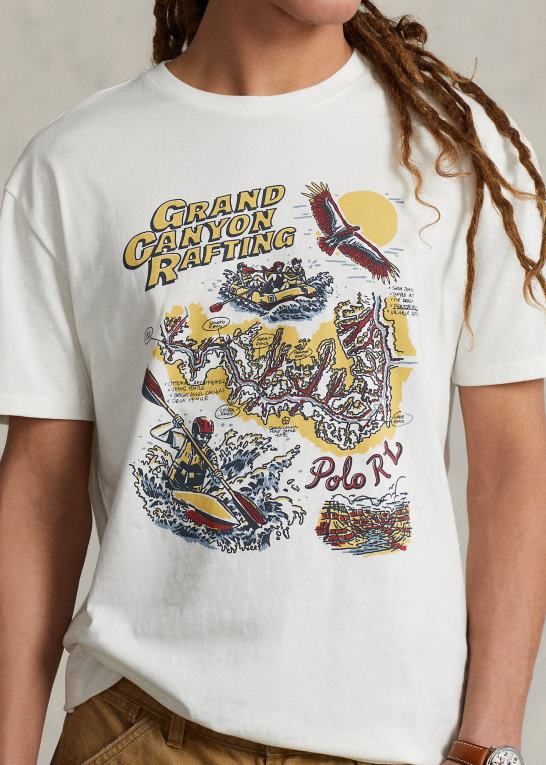 dækvask hvid Mænd Ralph Lauren klassisk pasform jersey grafisk t-shirt Z426B721