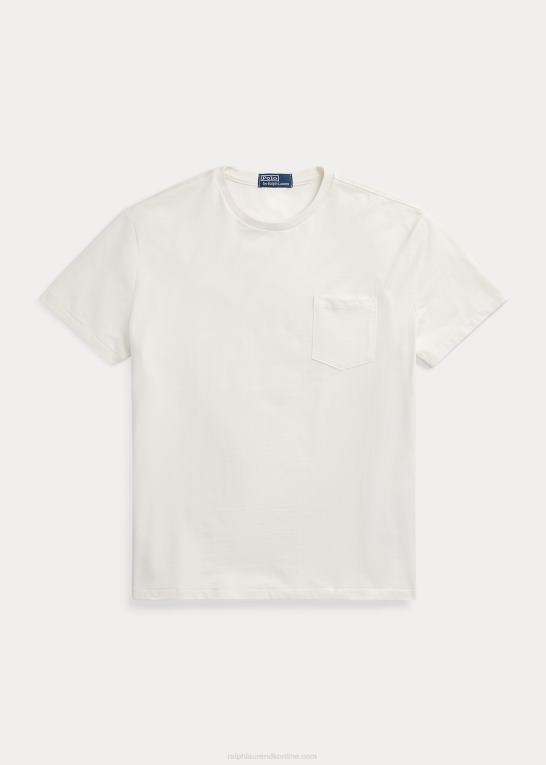 dækvask hvid Mænd Ralph Lauren klassisk pasform jersey lomme t-shirt Z426B942