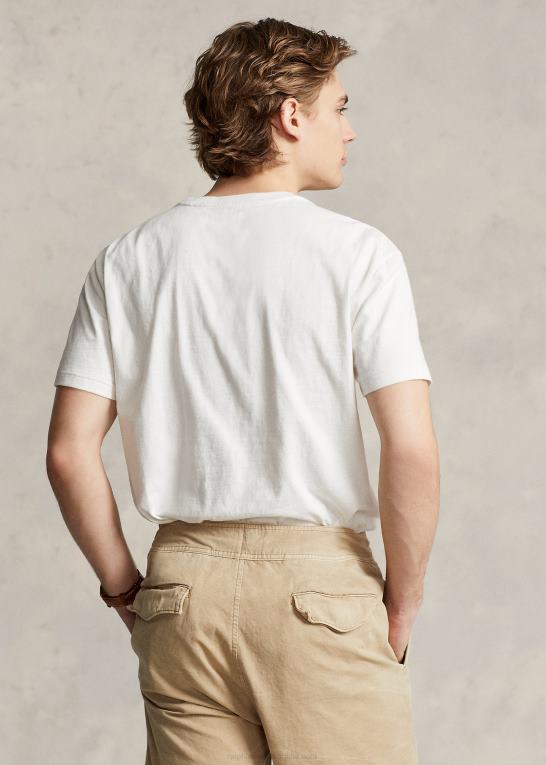 dækvask hvid Mænd Ralph Lauren klassisk pasform jersey lomme t-shirt Z426B942