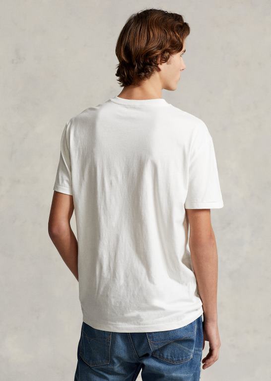 dækvask hvid Mænd Ralph Lauren klassisk pasform jersey t-shirt med v-hals Z426B203