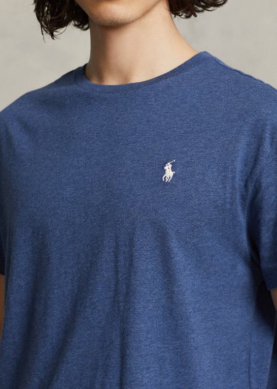 derby blå lyng Mænd Ralph Lauren jersey t-shirt med rund hals - alle passer Z426B174