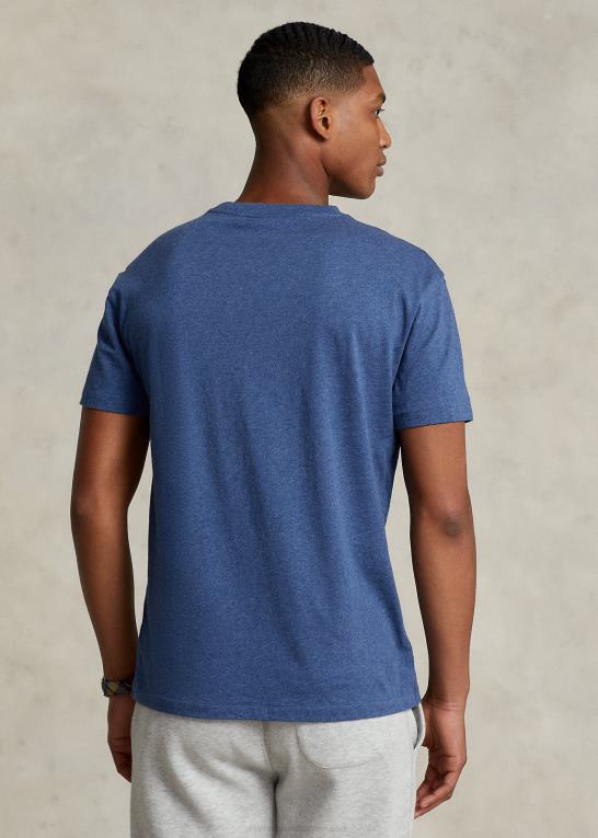 derby blå lyng Mænd Ralph Lauren klassisk pasform jersey t-shirt med v-hals Z426B213