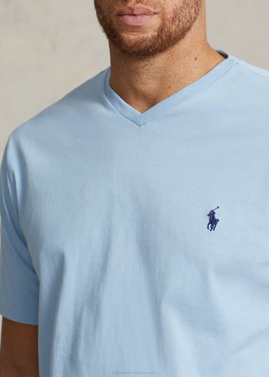 ejendom blå Mænd Ralph Lauren jersey t-shirt med v-hals Z426B1414