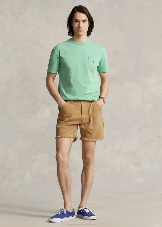 essex grøn Mænd Ralph Lauren klassisk pasform bomuld-linned lomme t-shirt Z426B8559