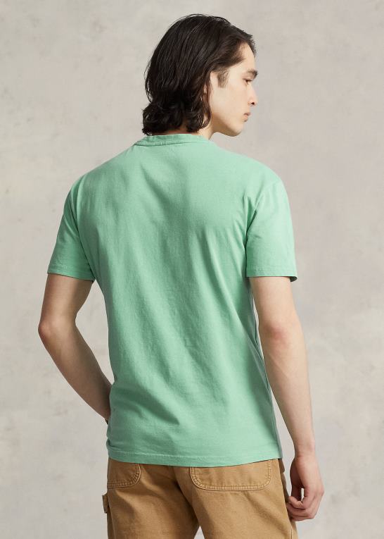 essex grøn Mænd Ralph Lauren klassisk pasform bomuld-linned lomme t-shirt Z426B8559