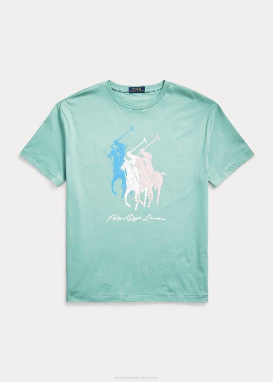 essex grøn Mænd Ralph Lauren klassisk pasform stor ponyjersey t-shirt Z426B349