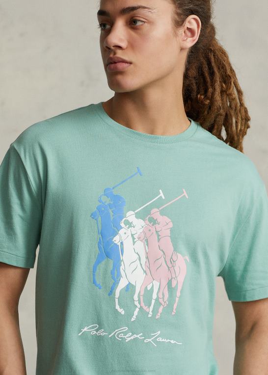 essex grøn Mænd Ralph Lauren klassisk pasform stor ponyjersey t-shirt Z426B349