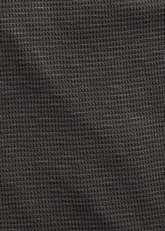falmet sort lærred Mænd Ralph Lauren vaffelstrikket kortærmet henley skjorte Z426B1706