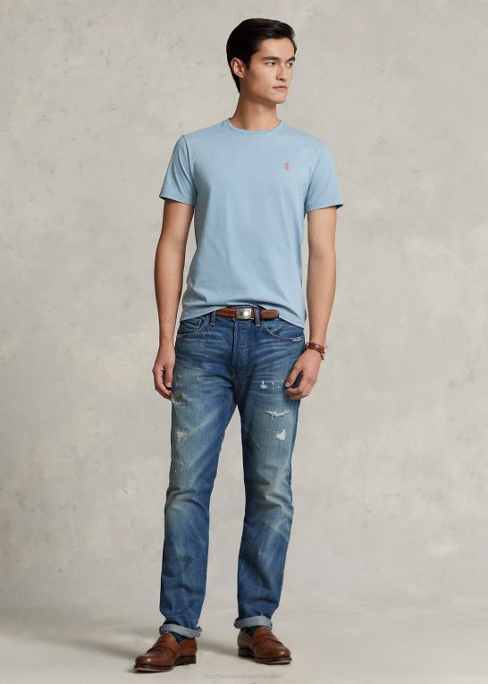 fartøj blå Mænd Ralph Lauren jersey t-shirt med rund hals - alle passer Z426B171