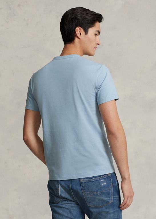 fartøj blå Mænd Ralph Lauren jersey t-shirt med rund hals - alle passer Z426B171