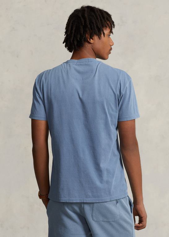 flåde Mænd Ralph Lauren klassisk pasform jersey lomme t-shirt Z426B420