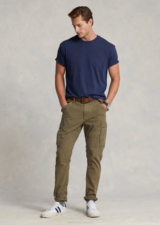 forårsflådelyng Mænd Ralph Lauren jersey t-shirt med rund hals - alle passer Z426B175