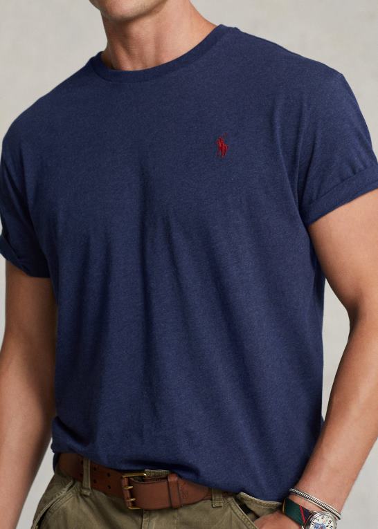 forårsflådelyng Mænd Ralph Lauren jersey t-shirt med rund hals - alle passer Z426B175
