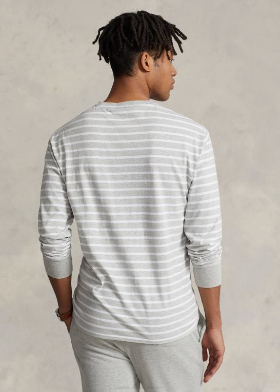forårslyng/hvid Mænd Ralph Lauren klassisk pasform stribet jersey t-shirt Z426B846