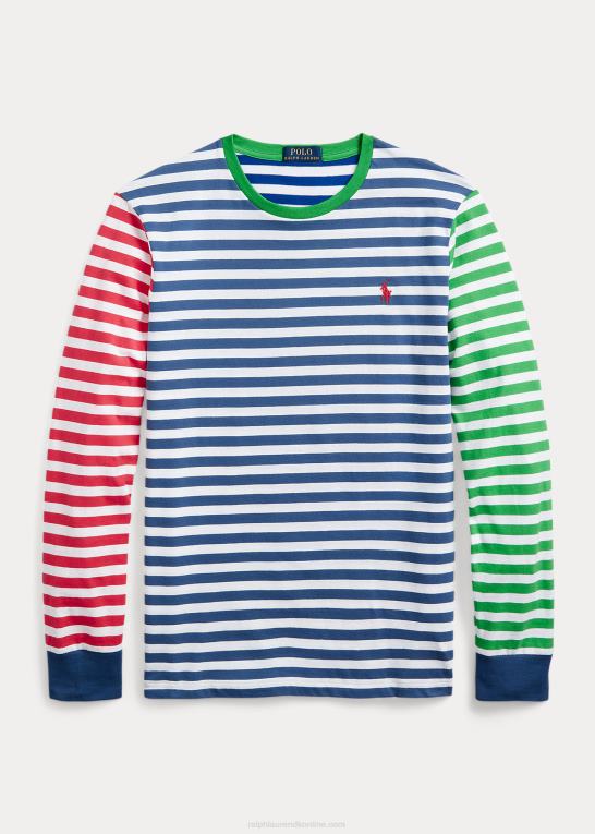 gammel kongelig multi Mænd Ralph Lauren tilpasset slim fit stribet jersey t-shirt Z426B406