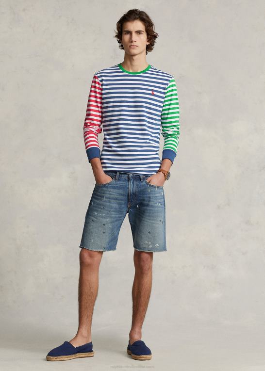 gammel kongelig multi Mænd Ralph Lauren tilpasset slim fit stribet jersey t-shirt Z426B406