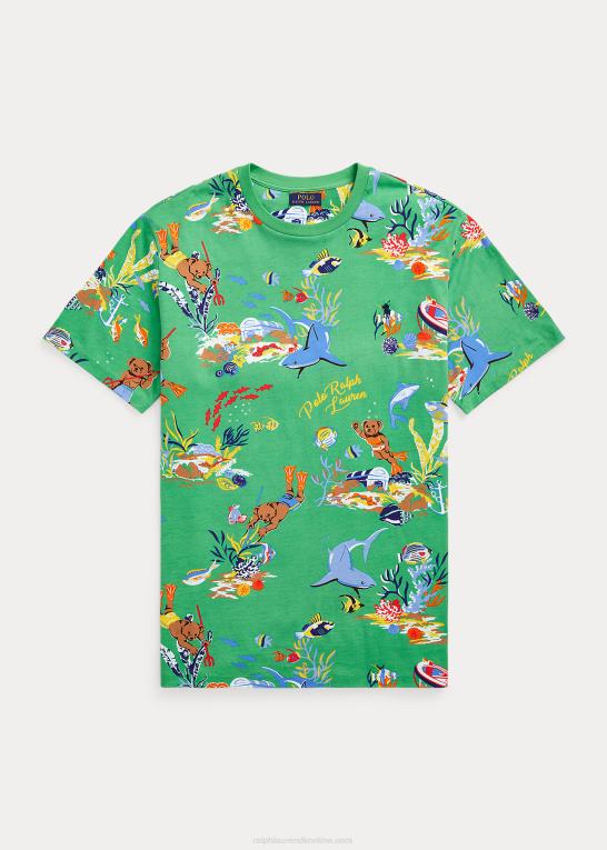 grøn Mænd Ralph Lauren polo bear jersey t-shirt Z426B1317