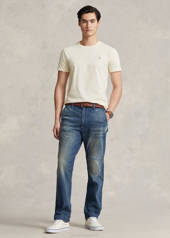 guide creme Mænd Ralph Lauren jersey t-shirt med rund hals - alle passer Z426B156