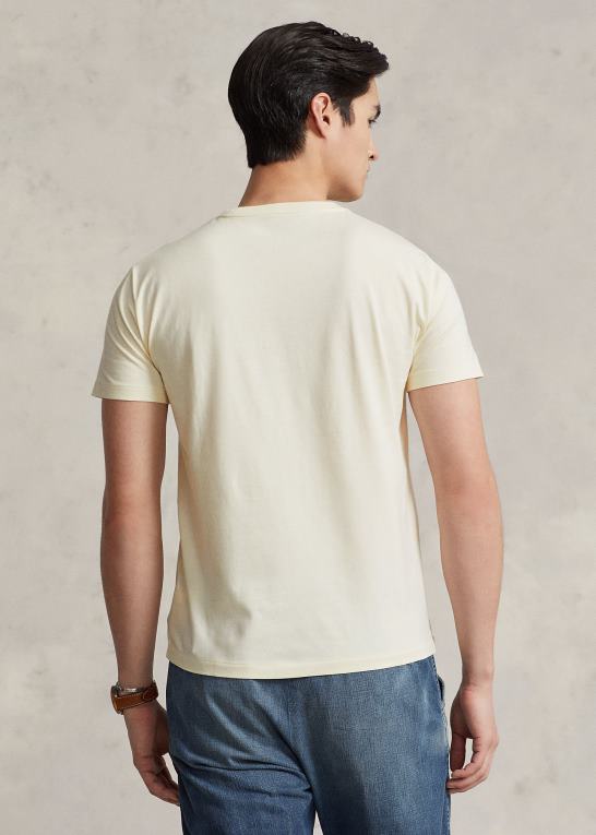 guide creme Mænd Ralph Lauren jersey t-shirt med rund hals - alle passer Z426B156