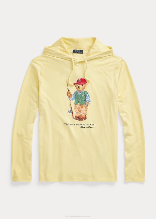 gul fiskebjørn Mænd Ralph Lauren T-shirt med hætte i polo bear jersey Z426B1426