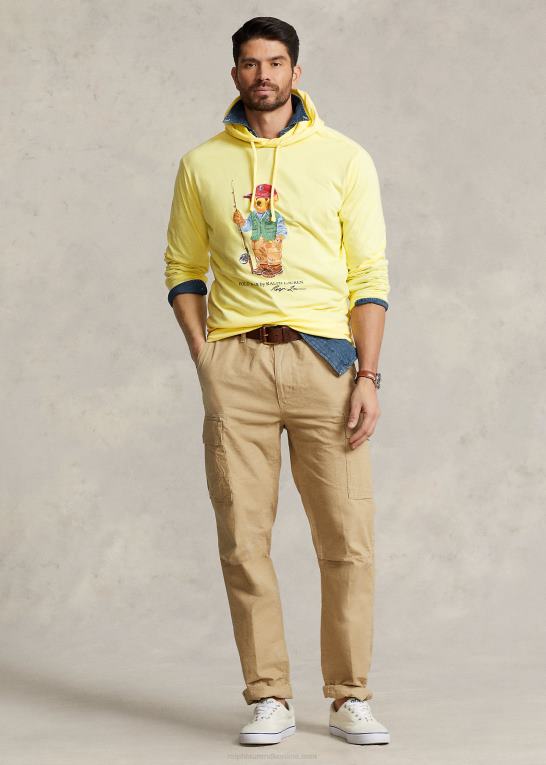 gul fiskebjørn Mænd Ralph Lauren T-shirt med hætte i polo bear jersey Z426B1426