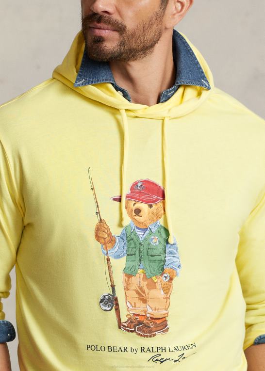 gul fiskebjørn Mænd Ralph Lauren T-shirt med hætte i polo bear jersey Z426B1426