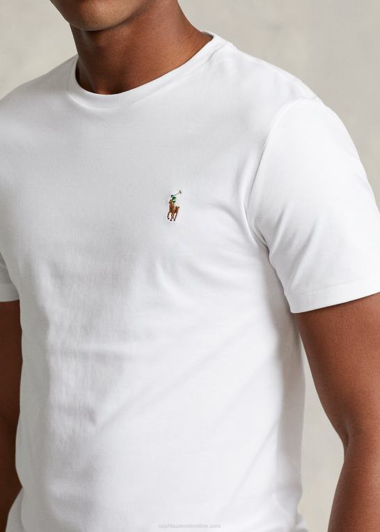 hvid Mænd Ralph Lauren brugerdefineret slim fit blød bomulds t-shirt Z426B532