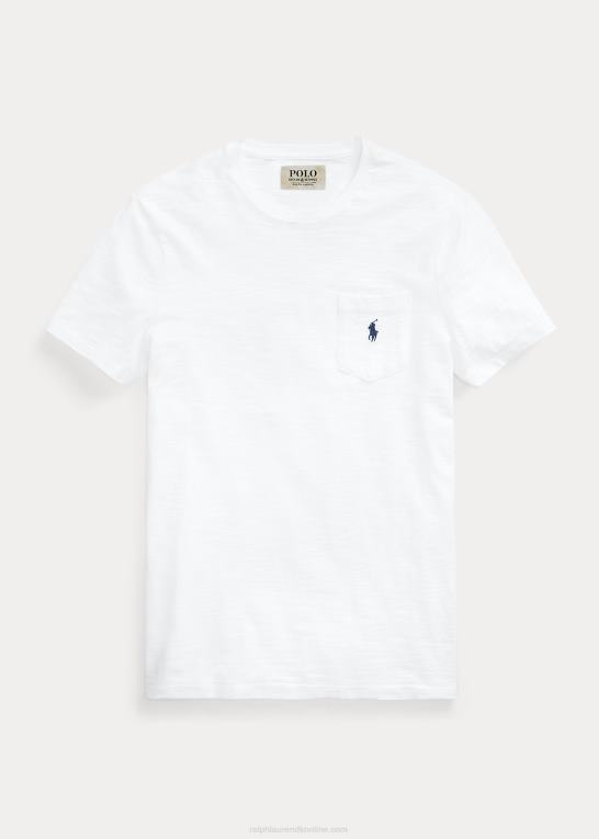 hvid Mænd Ralph Lauren brugerdefineret slim fit jersey lomme t-shirt Z426B314
