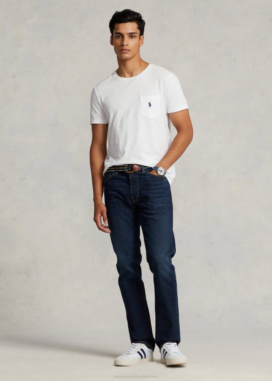 hvid Mænd Ralph Lauren brugerdefineret slim fit jersey lomme t-shirt Z426B314