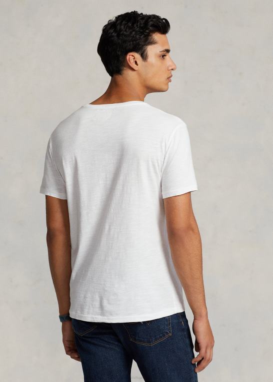 hvid Mænd Ralph Lauren brugerdefineret slim fit jersey lomme t-shirt Z426B314