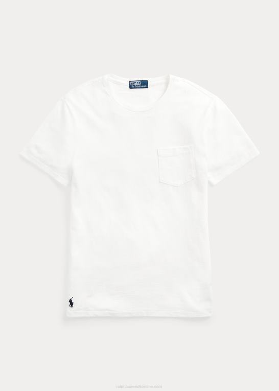 hvid Mænd Ralph Lauren brugerdefineret slim fit jersey lomme t-shirt Z426B343