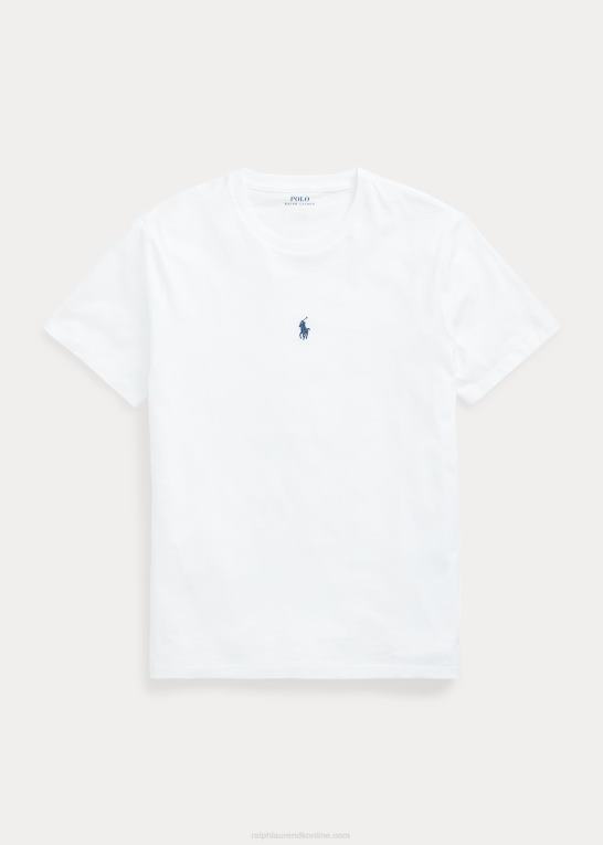 hvid Mænd Ralph Lauren brugerdefineret slim fit jersey t-shirt med rund hals Z426B463