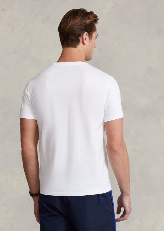 hvid Mænd Ralph Lauren brugerdefineret slim fit jersey t-shirt med rund hals Z426B463