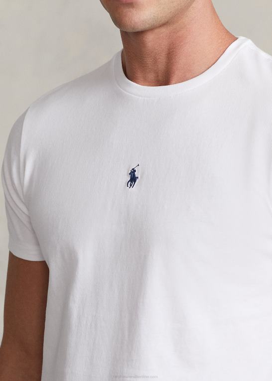 hvid Mænd Ralph Lauren brugerdefineret slim fit jersey t-shirt med rund hals Z426B463